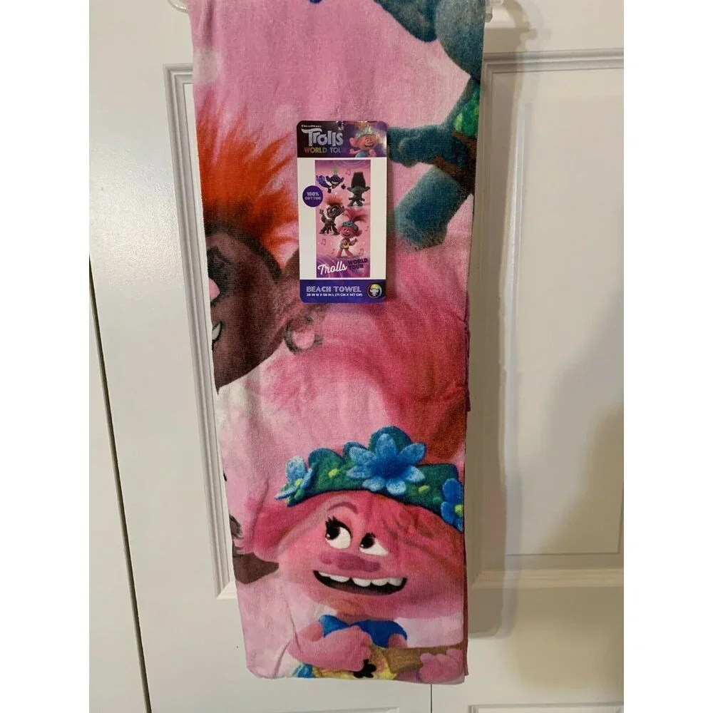 New Trolls II World Tour Cotton 28 x 58 Beach‎ Towel Soft Swimming Pool Bath